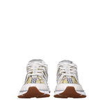 Versace White Leather Athletic Sneakers