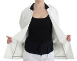 Andrea Pompilio White Cotton Blend Oversized Blazer Jacket