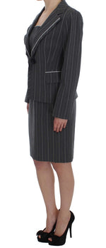 BENCIVENGA Gray Stretch Suit Sheath Dress & Blazer Set