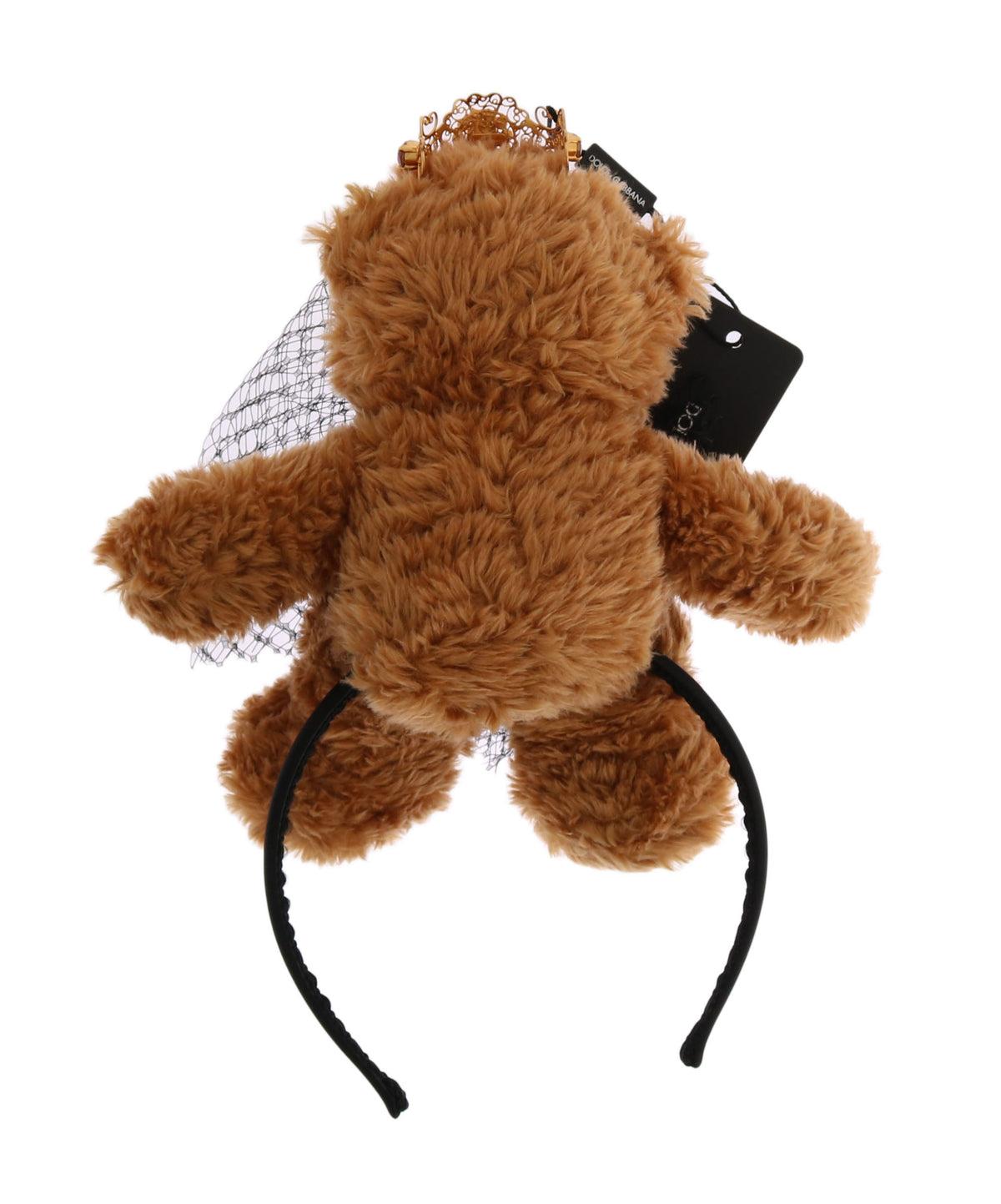 Dolce & Gabbana Teddy Bear Gold CrystalCrown Tiara Diadem Hair Band