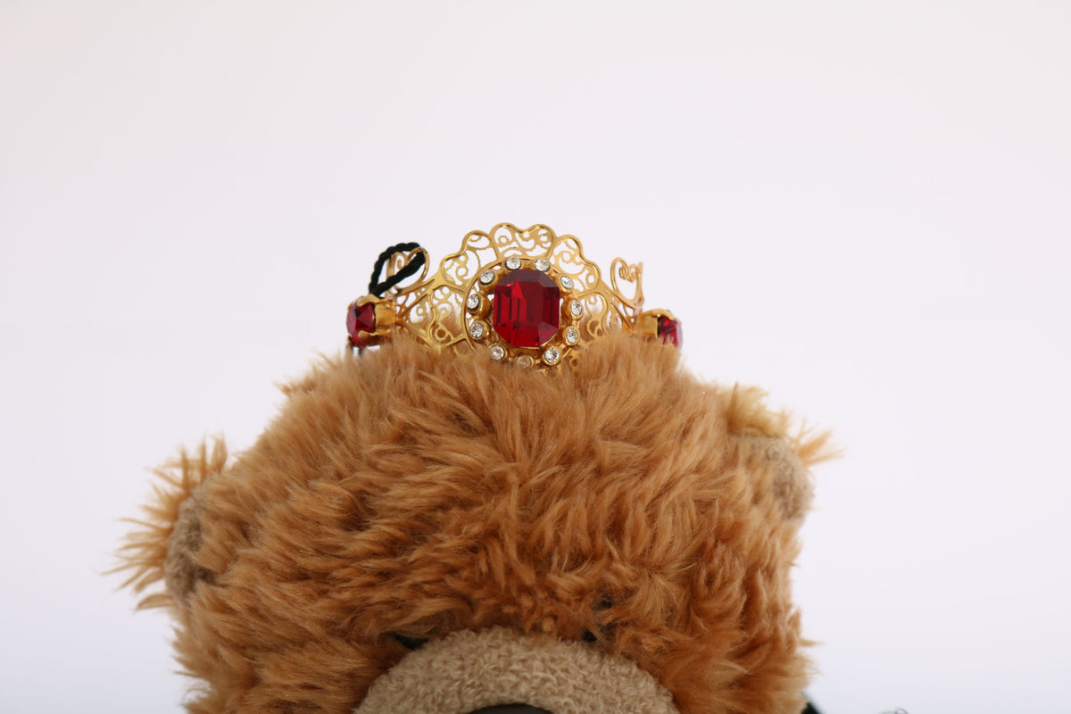 Dolce & Gabbana Teddy Bear Gold CrystalCrown Tiara Diadem Hair Band