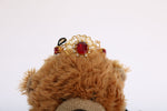 Dolce & Gabbana Teddy Bear Gold CrystalCrown Tiara Diadem Hair Band