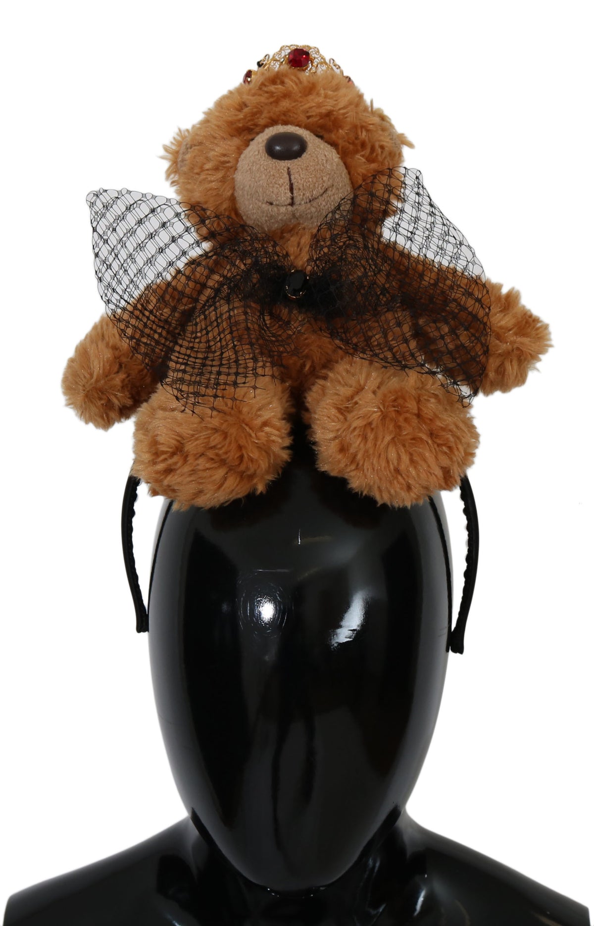 Dolce & Gabbana Teddy Bear Gold CrystalCrown Tiara Diadem Hair Band