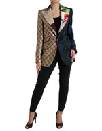 Dolce & Gabbana Multicolor Floral Patchwork Jacquard Jacket