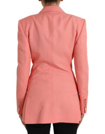 Dolce & Gabbana Pink Polyester Single Breasted Blazer Jacket