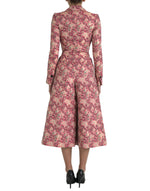 Dolce & Gabbana Pink Floral Jacquard Slim Fit 2 Piece Suit