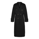 Vero Moda Black Polyester Trench Coat