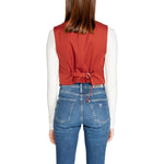 Vero Moda Red Polyester Waistcoat