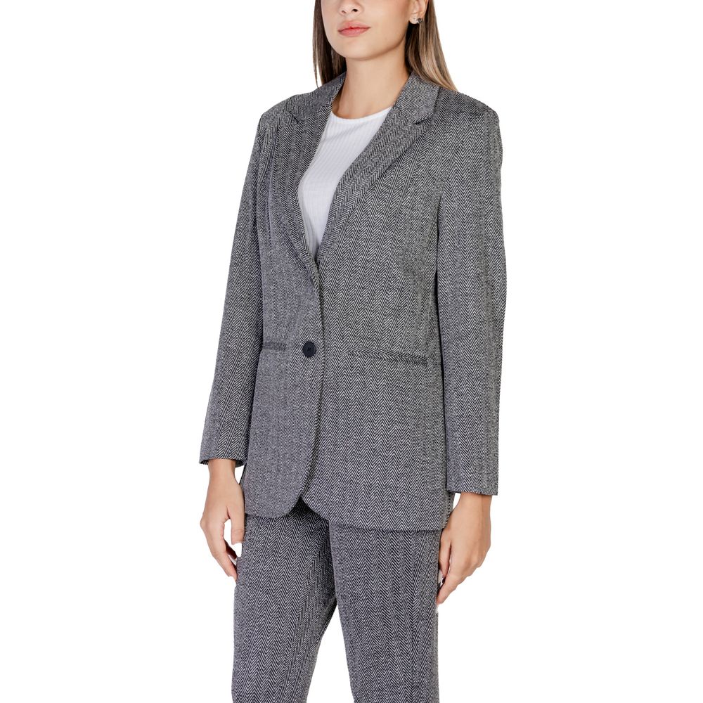 ICHI Black Polyester Blazer
