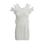 Self-Portrait Knit Ruffle mini Dress