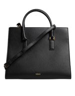 Versace Black Large Leather Top Handle Shoulder Crossbody Bag