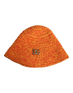 Dolce & Gabbana Orange Cotton Crochet DG Logo BucketHat
