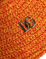 Dolce & Gabbana Orange Cotton Crochet DG Logo BucketHat