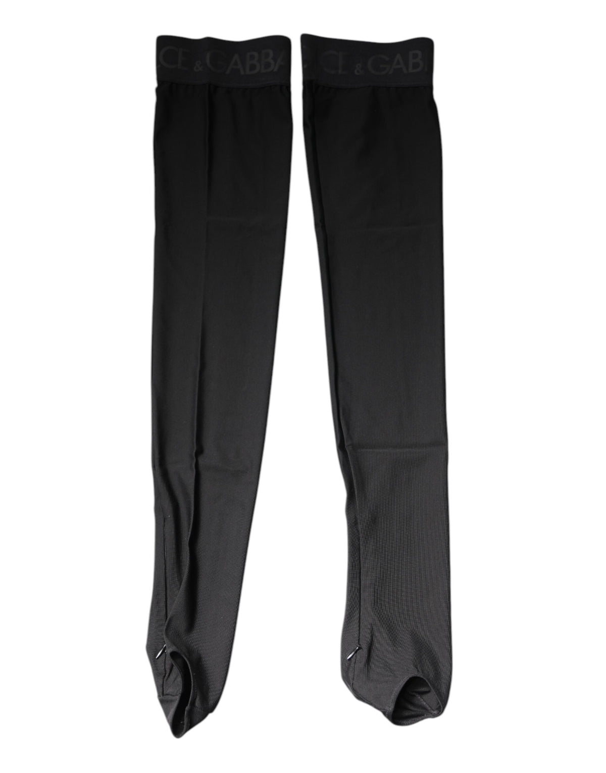 Dolce & Gabbana Black Viscose Stretch Over Calf Stockings Socks