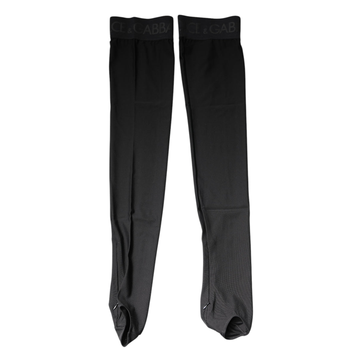 Dolce & Gabbana Black Viscose Stretch Over Calf Stockings Socks