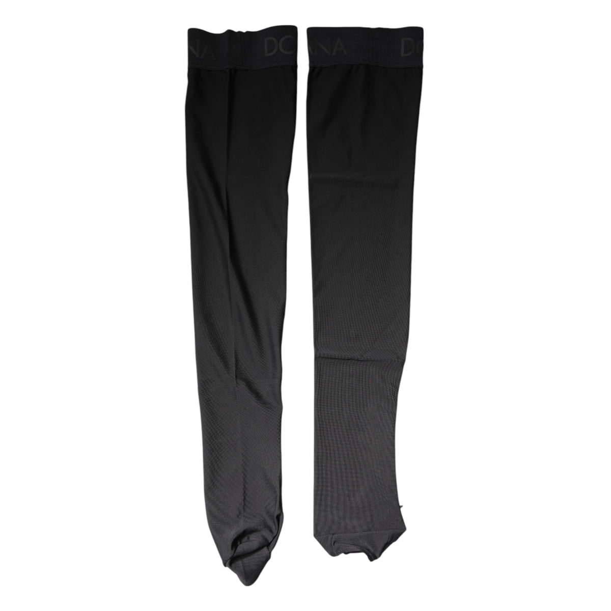 Dolce & Gabbana Black Viscose Stretch Over Calf Stockings Socks
