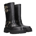 Celine Gold Leather Ankle Boots