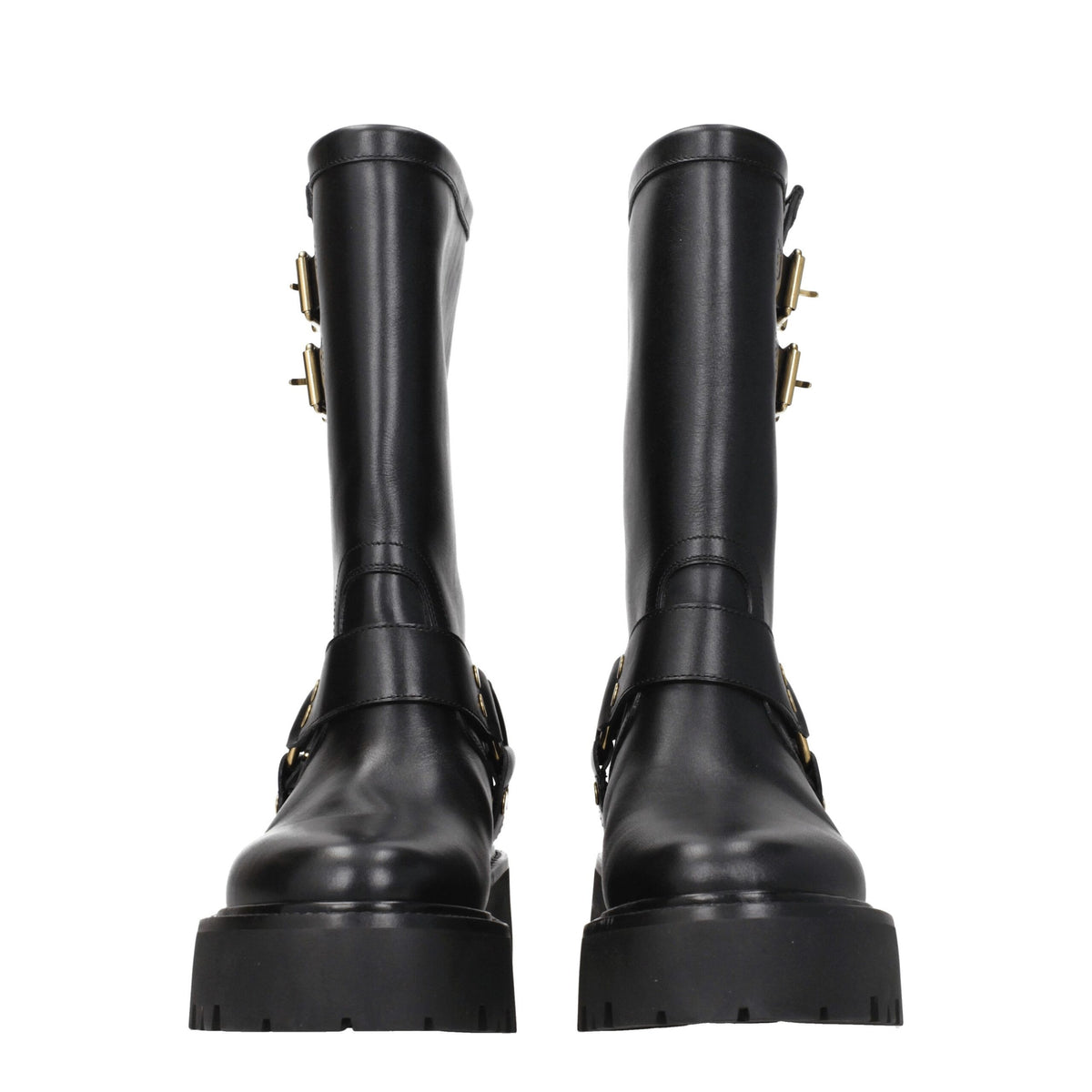 Celine Gold Leather Ankle Boots