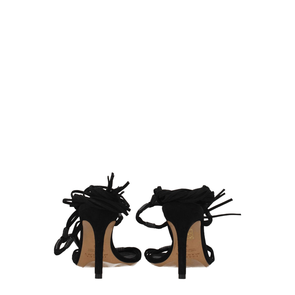 Isabel Marant Black Leather Stiletto Heels Sandals