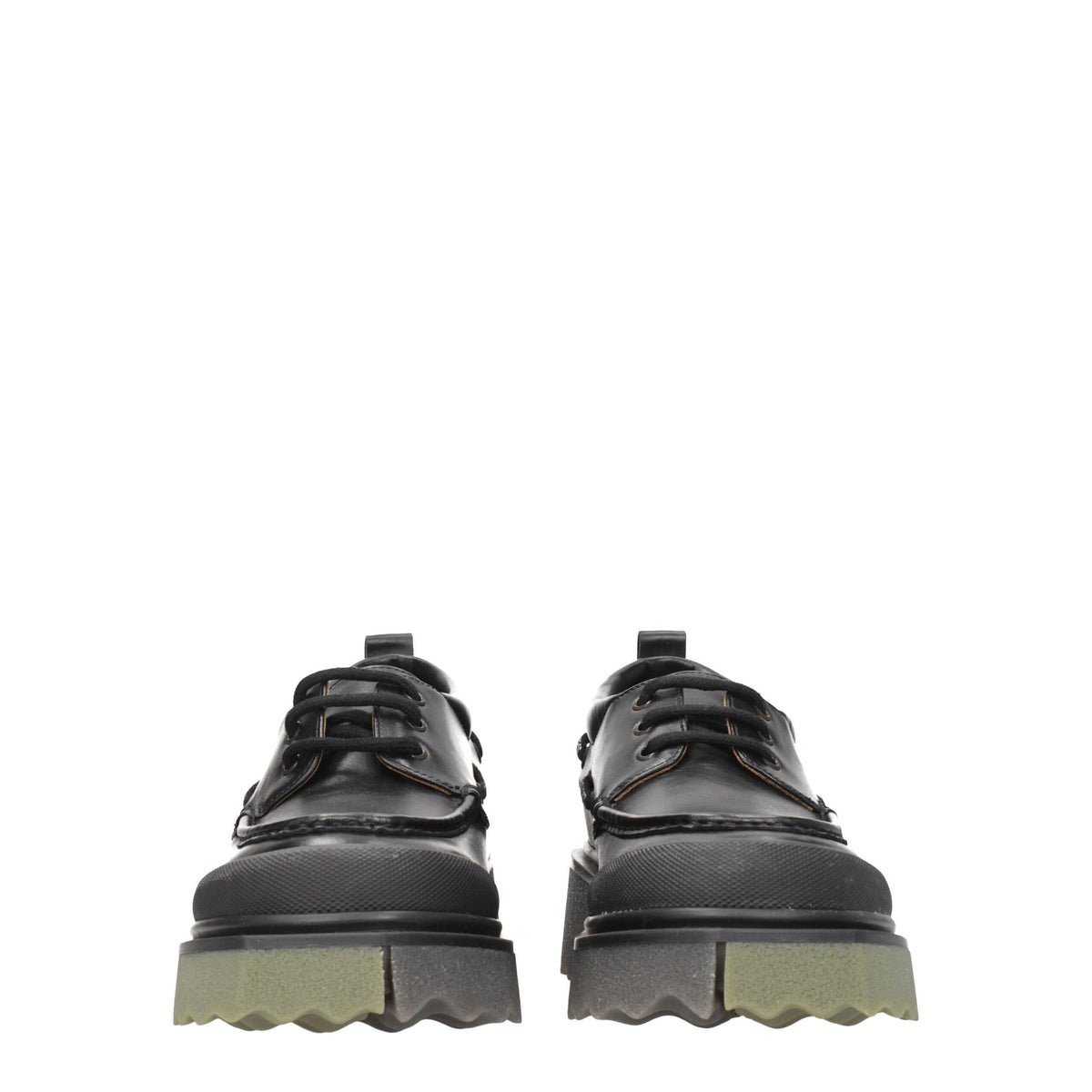Off-White Black Leather Slip-On Loafers