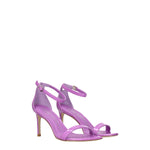 Stuart Weitzman Purple Leather Stiletto Heels Sandals