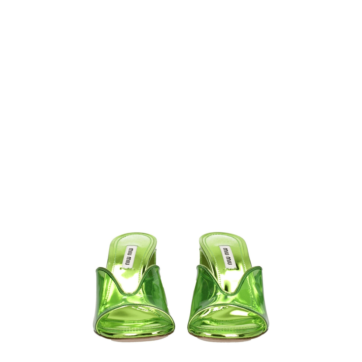 Miu Miu Green Plexiglass Platforms
