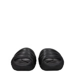 Balmain Black Leather Slippers Sandals