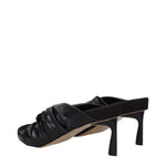 Stella McCartney Black Leather Stiletto Heels Sandals