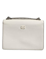 Dolce & Gabbana White Rosalia Small Calfskin Chain Shoulder Strap Bag