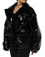 Dolce & Gabbana Polyester Black Quilted Puffer CoatJacket