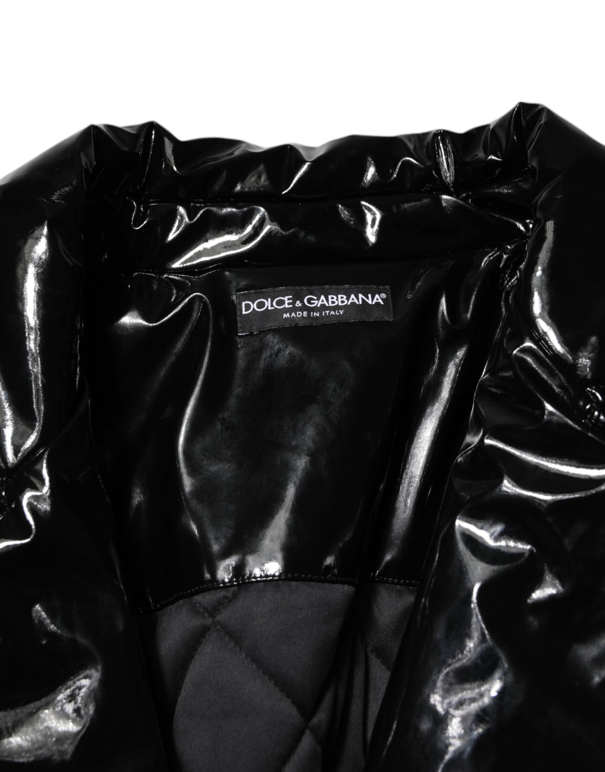 Dolce & Gabbana Polyester Black Quilted Puffer CoatJacket