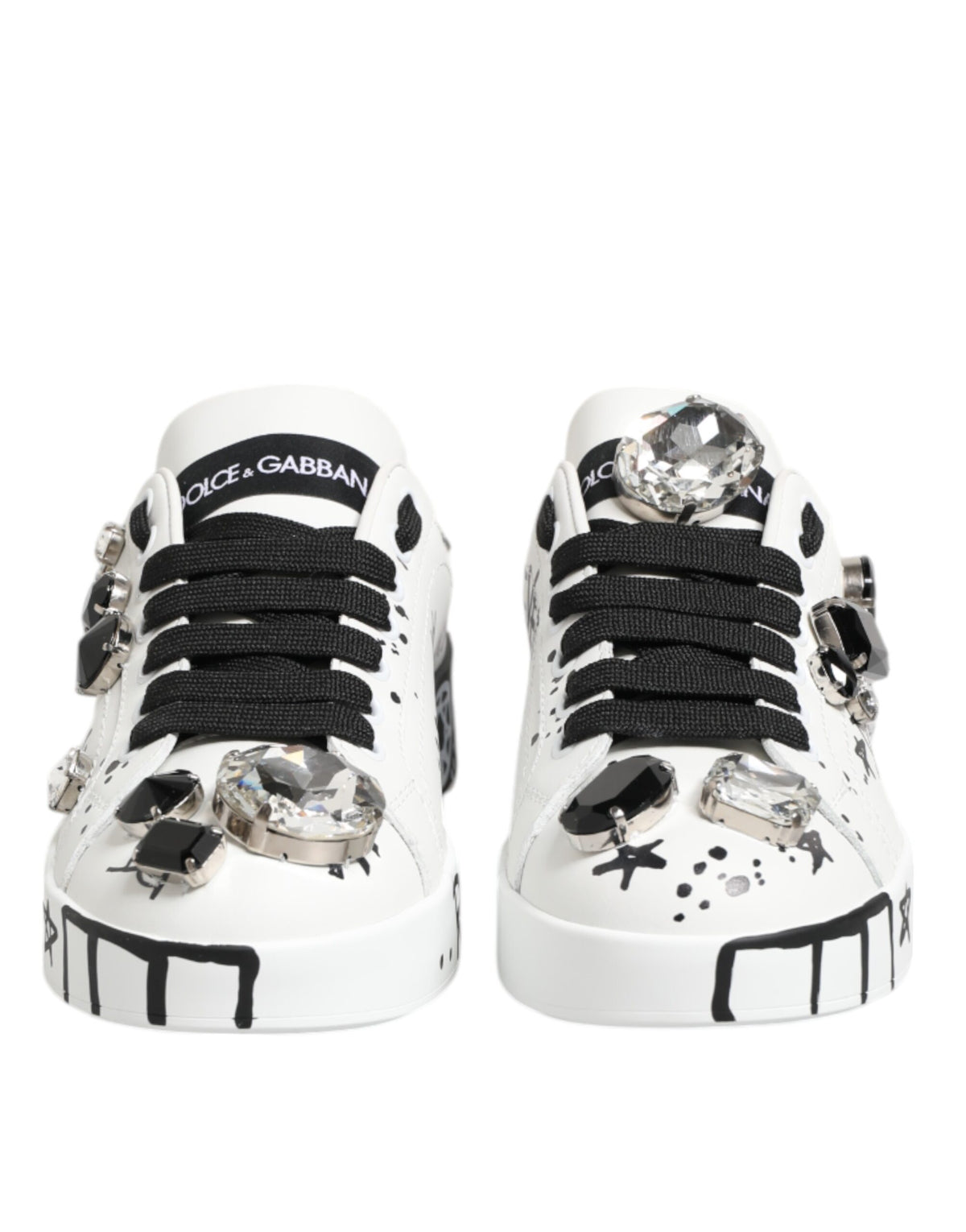 Dolce & Gabbana White Portofino Crystal SneakersShoes