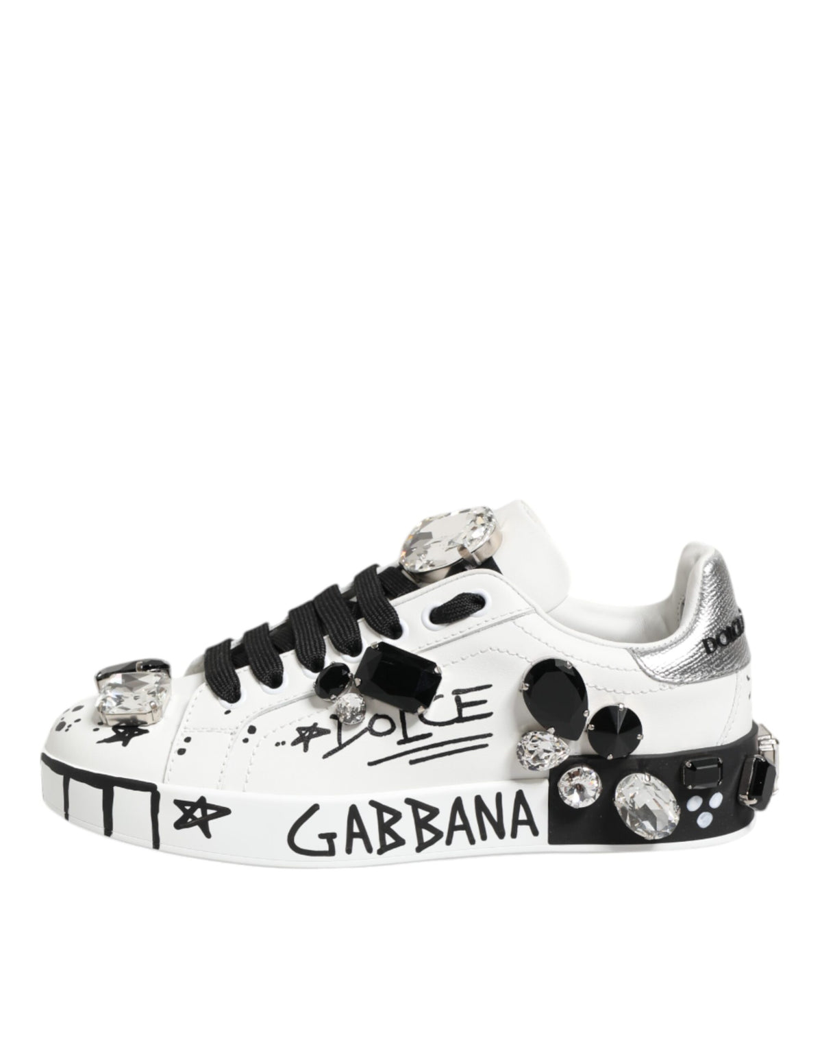 Dolce & Gabbana White Portofino Crystal SneakersShoes