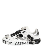 Dolce & Gabbana White Portofino Crystal SneakersShoes