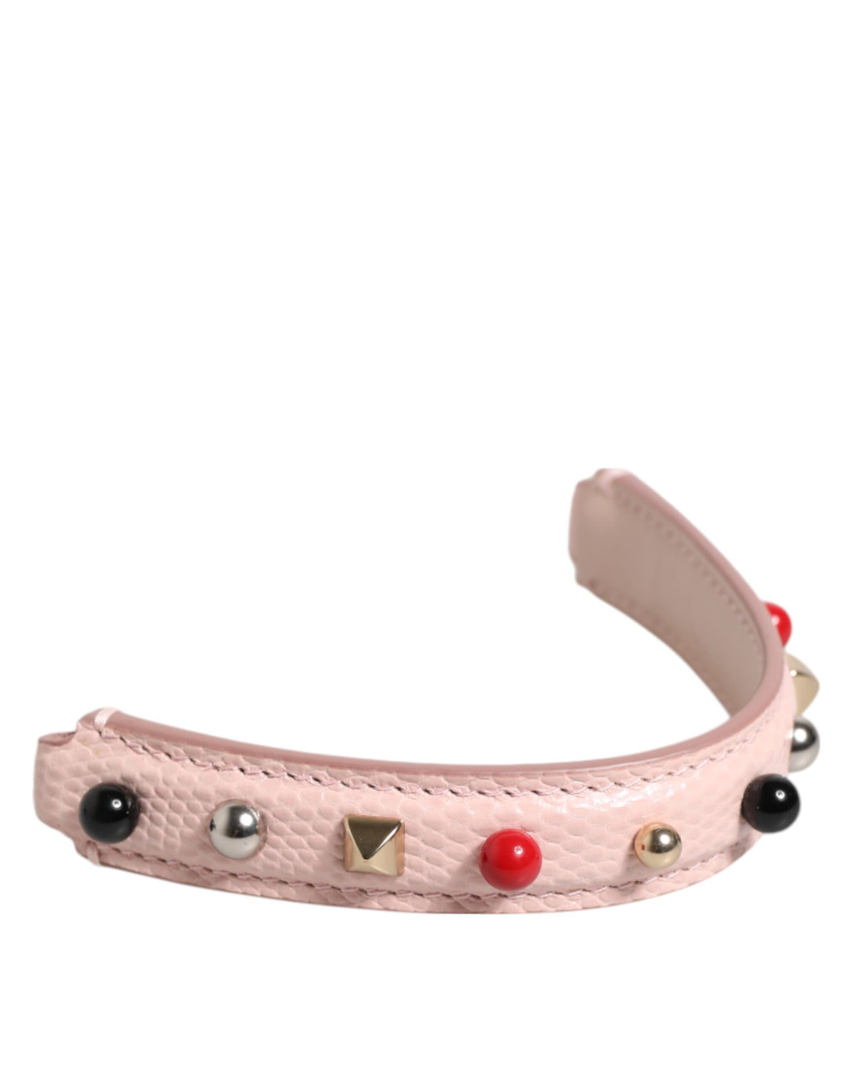 Dolce & Gabbana Light Pink Embellished Leather Bag HandleShoulder Strap