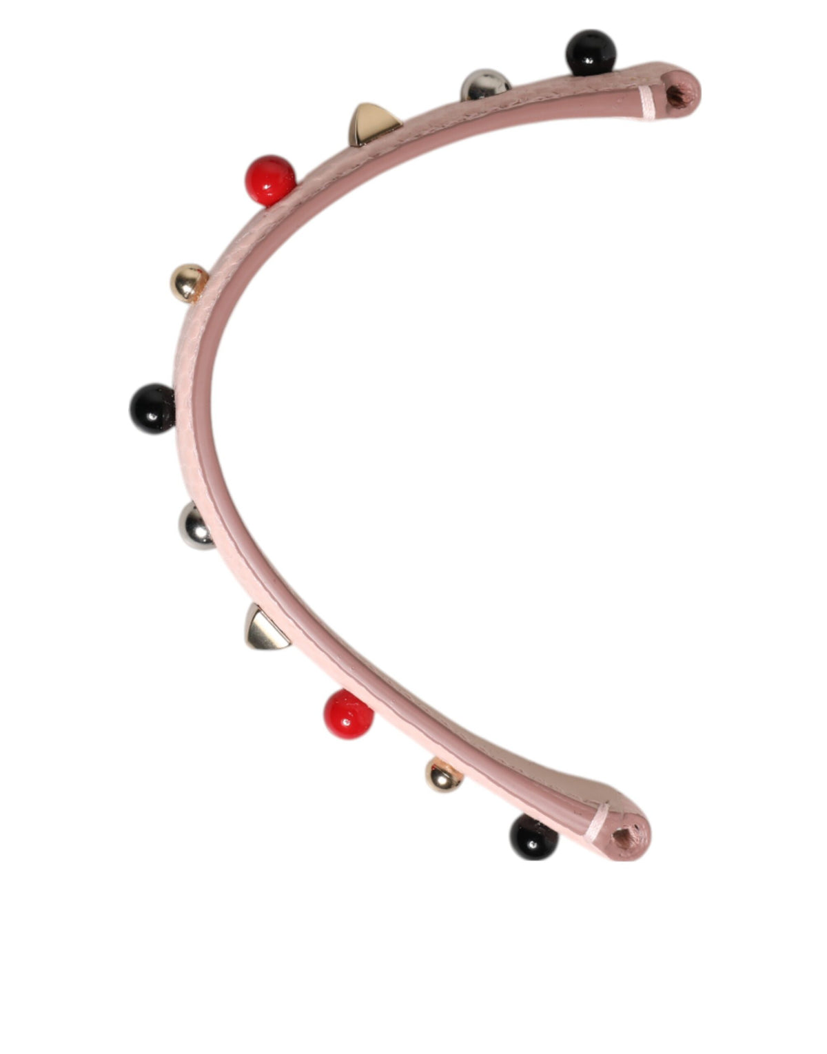 Dolce & Gabbana Light Pink Embellished Leather Bag HandleShoulder Strap
