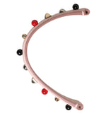 Dolce & Gabbana Light Pink Embellished Leather Bag HandleShoulder Strap