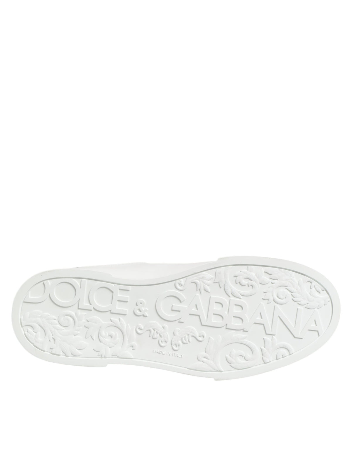 Dolce & Gabbana Black White Leather Portofino Sneaker Shoes