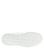 Dolce & Gabbana Black White Leather Portofino Sneaker Shoes