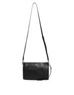 Dolce & Gabbana Black Palmellato Leather Logo Plaque Shoulder Borse Bag