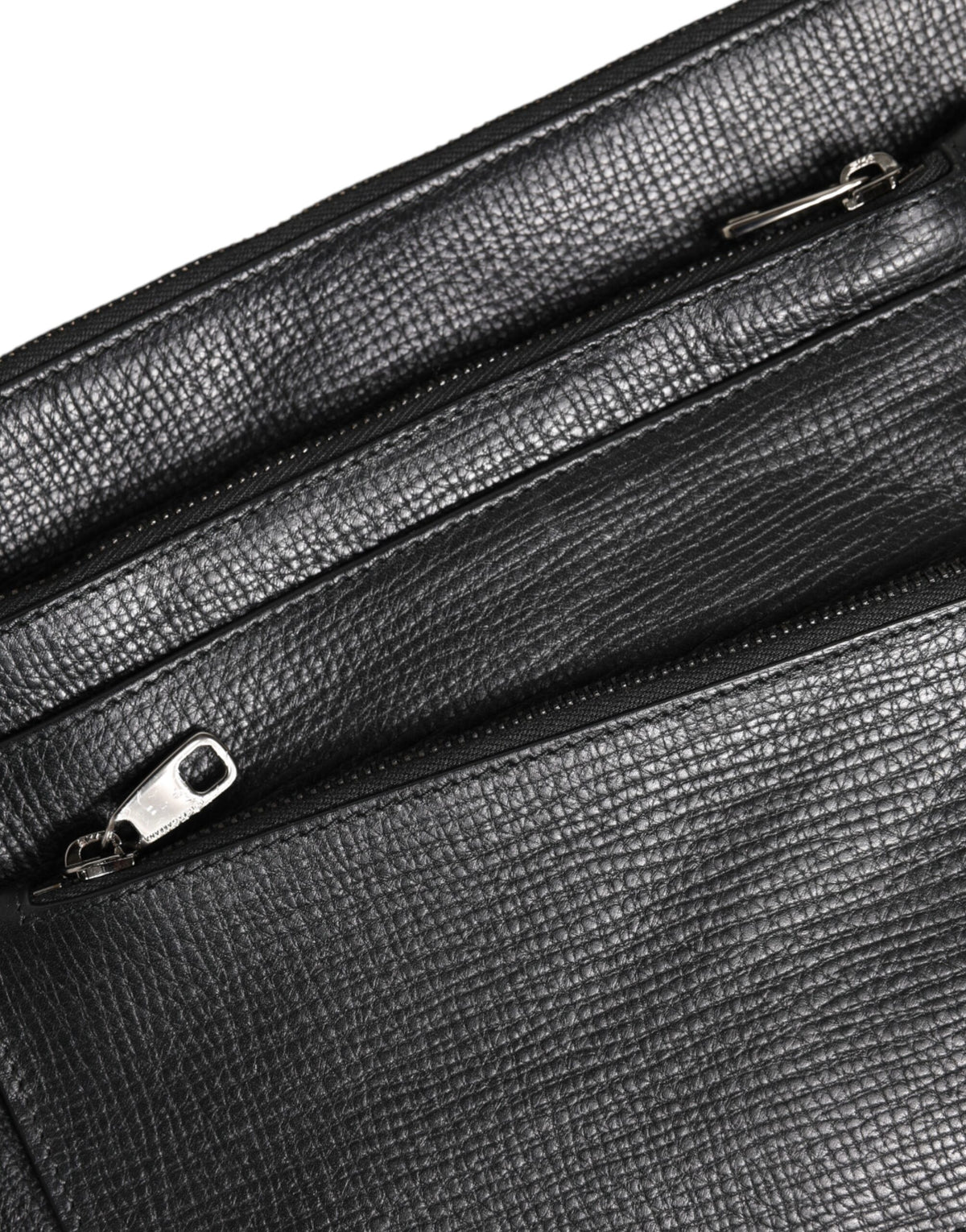Dolce & Gabbana Black Palmellato Leather Logo Plaque Shoulder Borse Bag