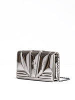Ferrari Metal Silver GT patent leather bag with chain