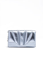 Ferrari Metal light blue GT patent leather bag with chain