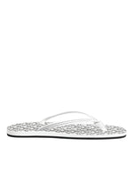 Dolce & Gabbana Black White Logo Beachwear Flats Slipper Shoes