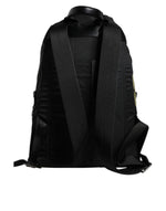 Dolce & Gabbana Black Logo Tape Polyamide School Travel Backpack Men Bag