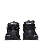 Versace Black Leather Athletic Sneakers