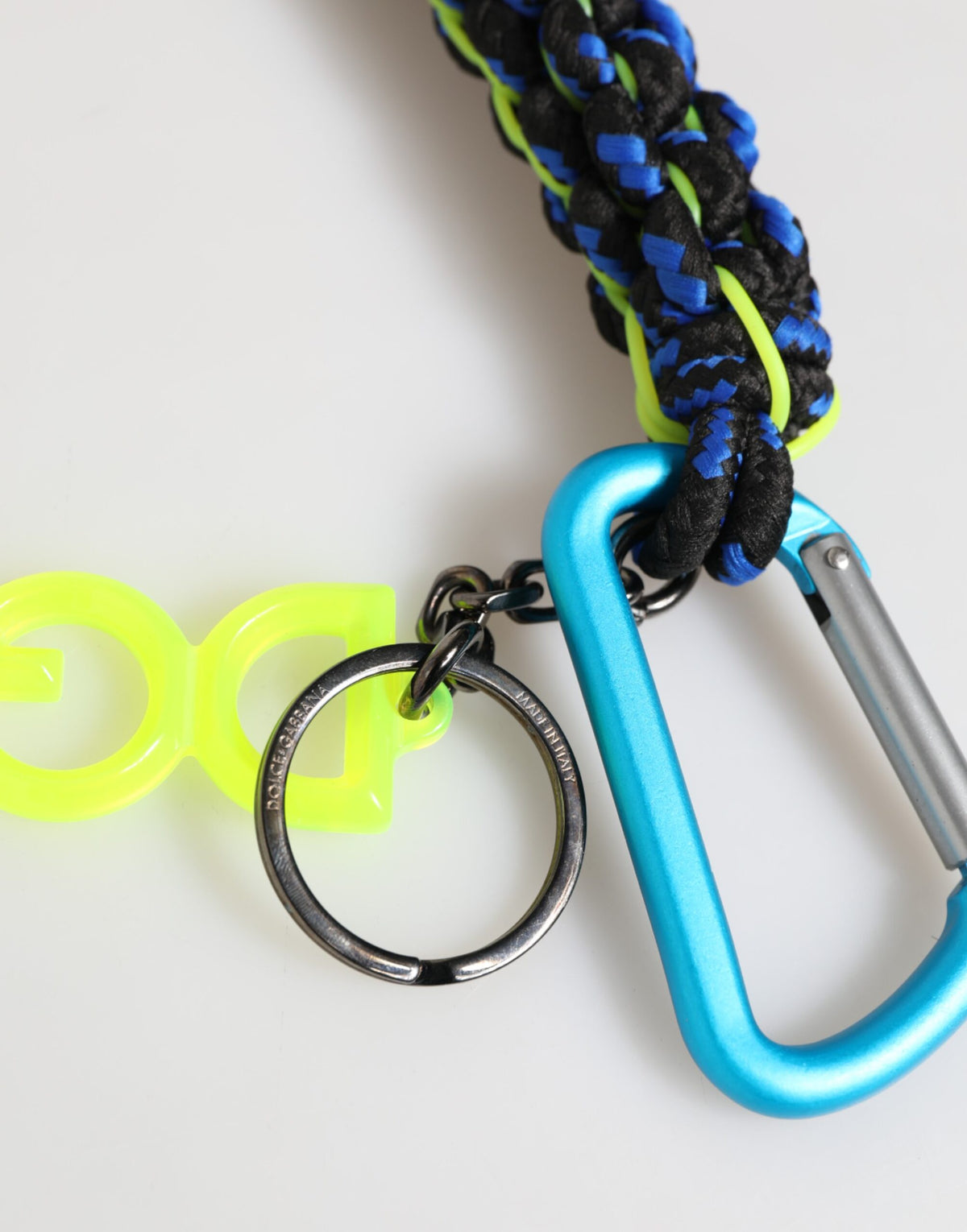 Dolce & Gabbana Multicolor Polyester Tape String DG Logo Keychain Keyring