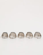 Dolce & Gabbana Silver Tone Brass Lettering Set 5 Pieces Adjustable Ring