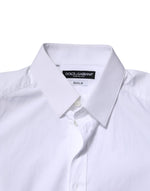 Dolce & Gabbana White Cotton GOLD Long Sleeves Dress Shirt