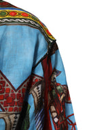 Dolce & Gabbana Multicolor Cotton Linen Temple Print T-shirt